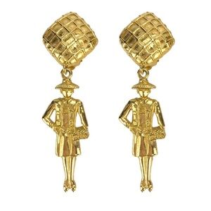CHANEL Rare Madame Coco Drop Earrings Vintage